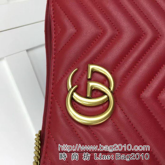 GUCCI古馳原單 新款專櫃品質原單貨實物實拍 453569 大紅雙鏈條挎包 HY1171